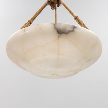 An alabaster ceiling lamp, 1920's.