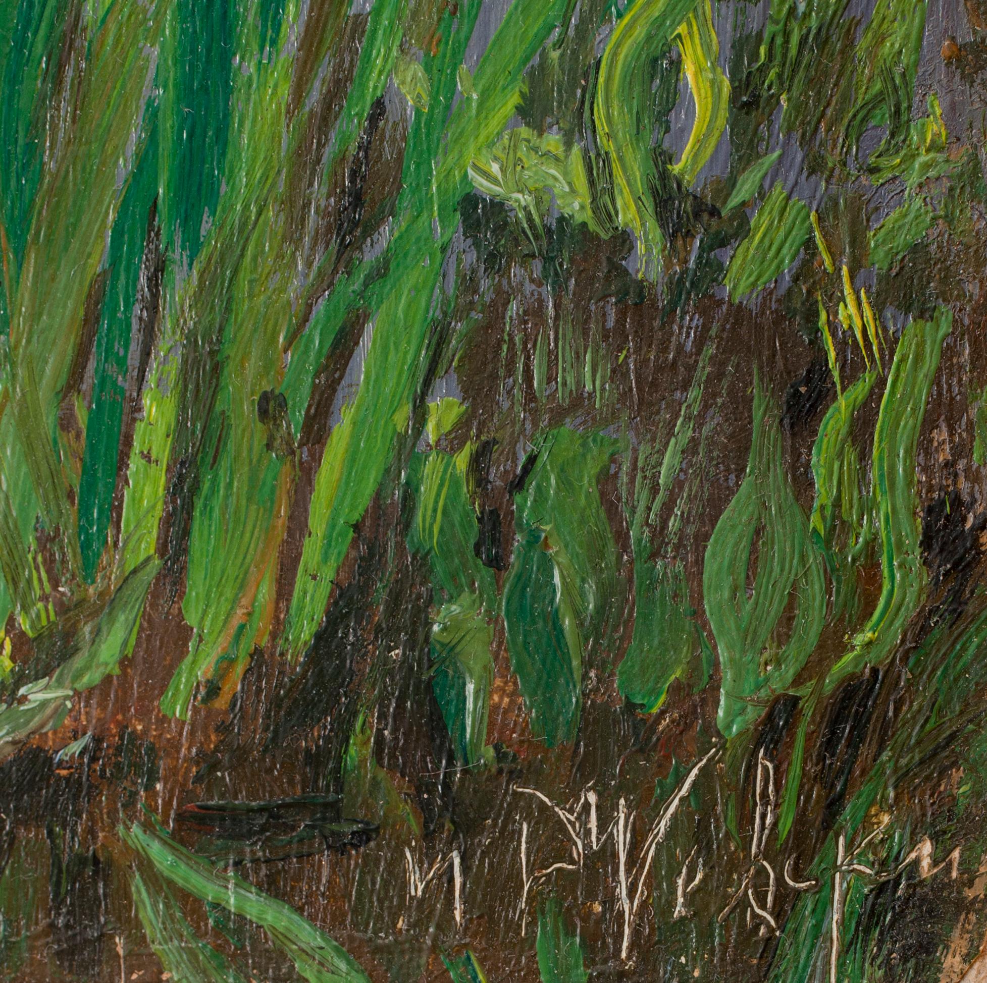 OKÄND KONSTNÄR, olja på pappannå, otydl sign. 1900-tal.