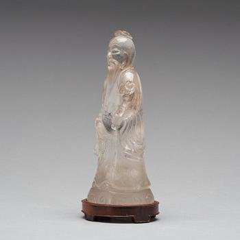 A rock chrystal figure of Shoulau, late Qing dynasty.