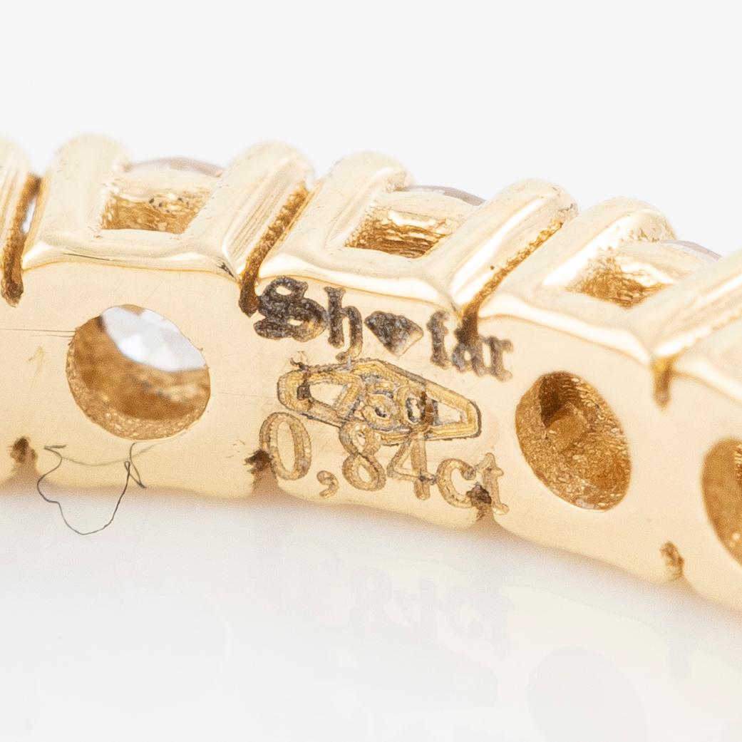 Ring, full eternity band, 18K gold set with brilliant-cut diamonds.