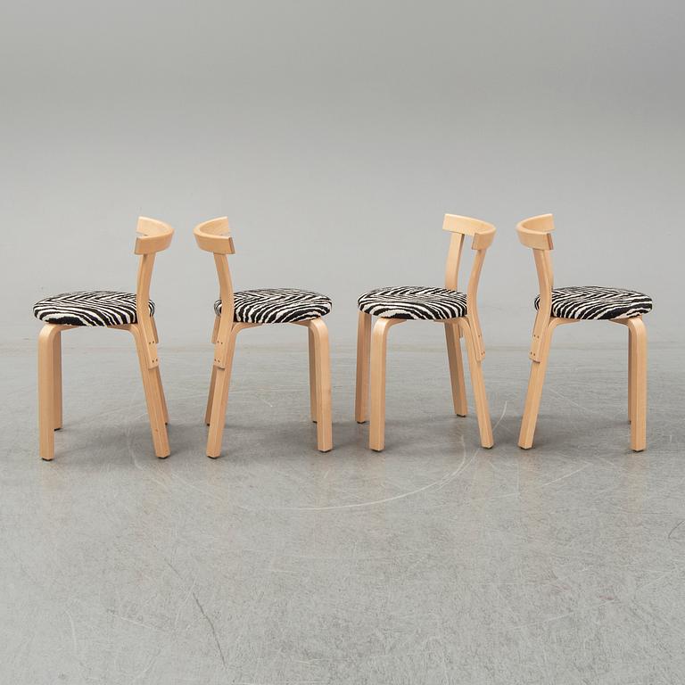 ALVAR AALTO, bord "90A" och stolar, 4 st, "68", Artek.
