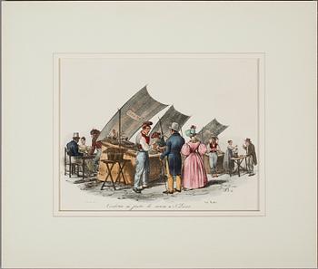 LITOGRAFISKA TRYCK, 5 st, Italien, omkring år 1900.