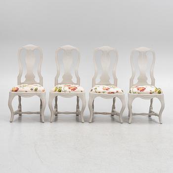 A set of four late Baroque style chairs, late 20th Century.