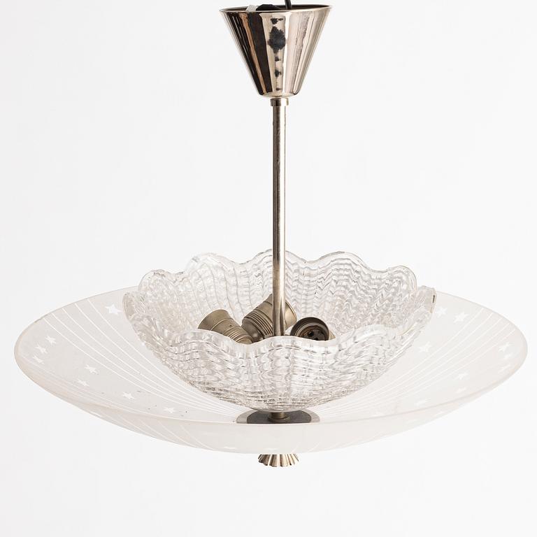 A ceiling lamp, Orrefors, 1950s.