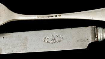 BESTICKUPPSÄTTNING, 187 delar, silver,  B Erlandsson, Karlskrona, 1910-11. Vikt 7 447 g exkl matknivar.
