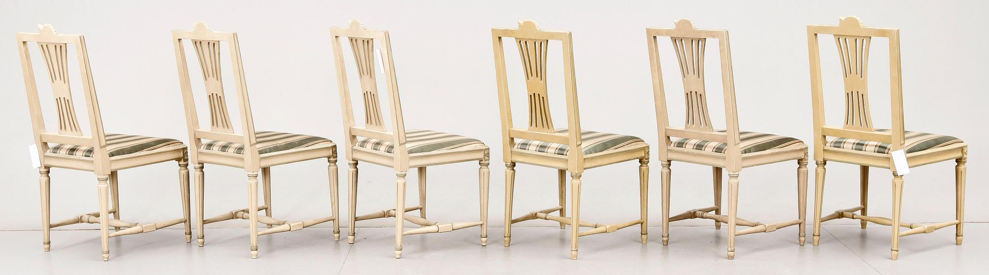 STOLAR, 6 st, gustaviansk stil, Nordiska Kompaniet, 1950-tal.