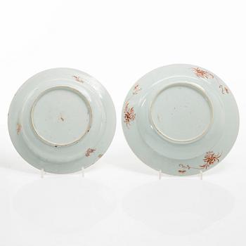 Tallrikar, 15 stycken, porslin, Kina, Qingdynastin, 1700-tal.