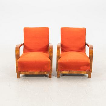 Armchairs, a pair of Art Deco from the first half of the 20th century.