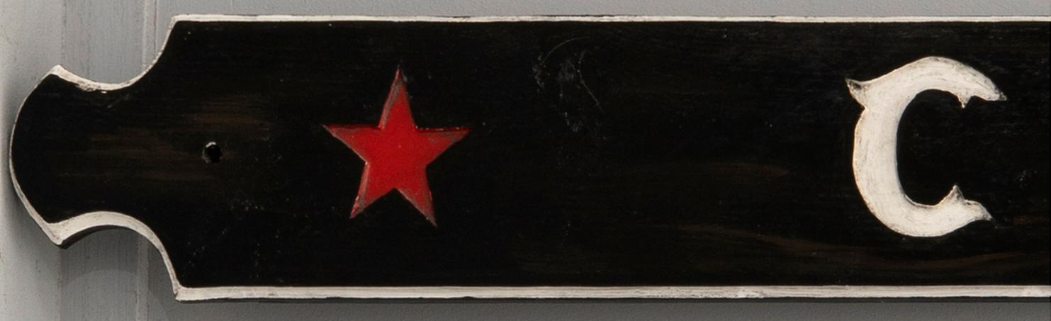 Namnskylt för båt "Clara" 1900-tal.