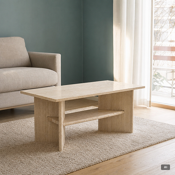 Coffee table, travertine, 1980s.