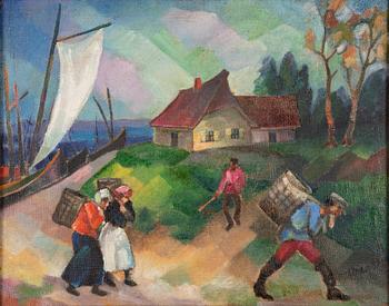 Albert Paap, Scene from a fishing village.