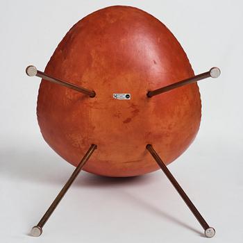 Arne Jacobsen, a cognac coloured leather "Drop chair", Fritz Hansen, Denmark 1964.