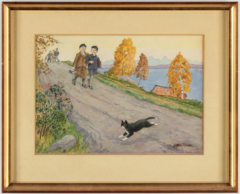 HILDNING NYMAN, two watercolors, signed.