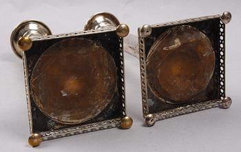 LJUSSTAKAR, ett par. Nysilver C.G Hallberg.