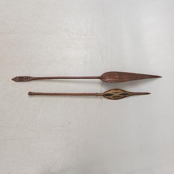 A set of two African ceremonial wooden paddles first half of the 20th century.
