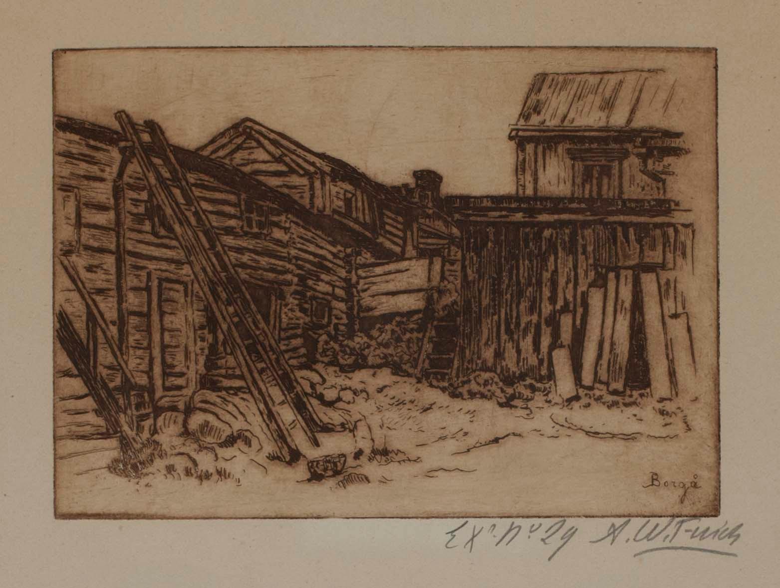 ALFRED WILLIAM FINCH, Borgå, etsning, sign. ex nr 29.