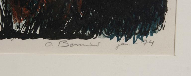 OLLE BONNIÉR, färglitografi, sign., dat. jan-74, och numr. 9/50.