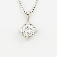 Necklace 18K white gold with round brilliant-cut diamond 0.75 ct.