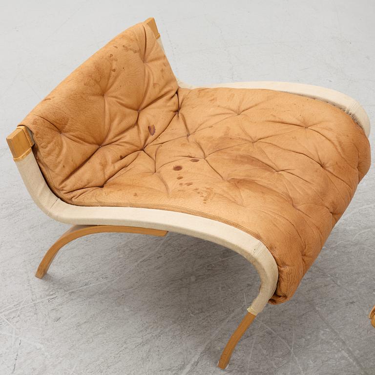 Bruno Mathsson, fåtölj med fotpall, "Pernilla", Dux.