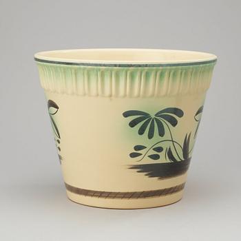 A pair of Arthur Percy creamware flower pots, 'Percy', Gefle, 1920's.