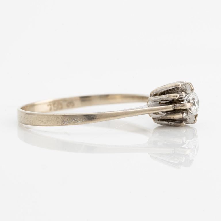 Ring, white gold with brilliant-cut diamond.
