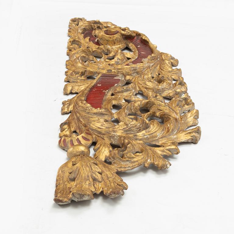 Dekorelement, rokokostil, omkring år 1900.