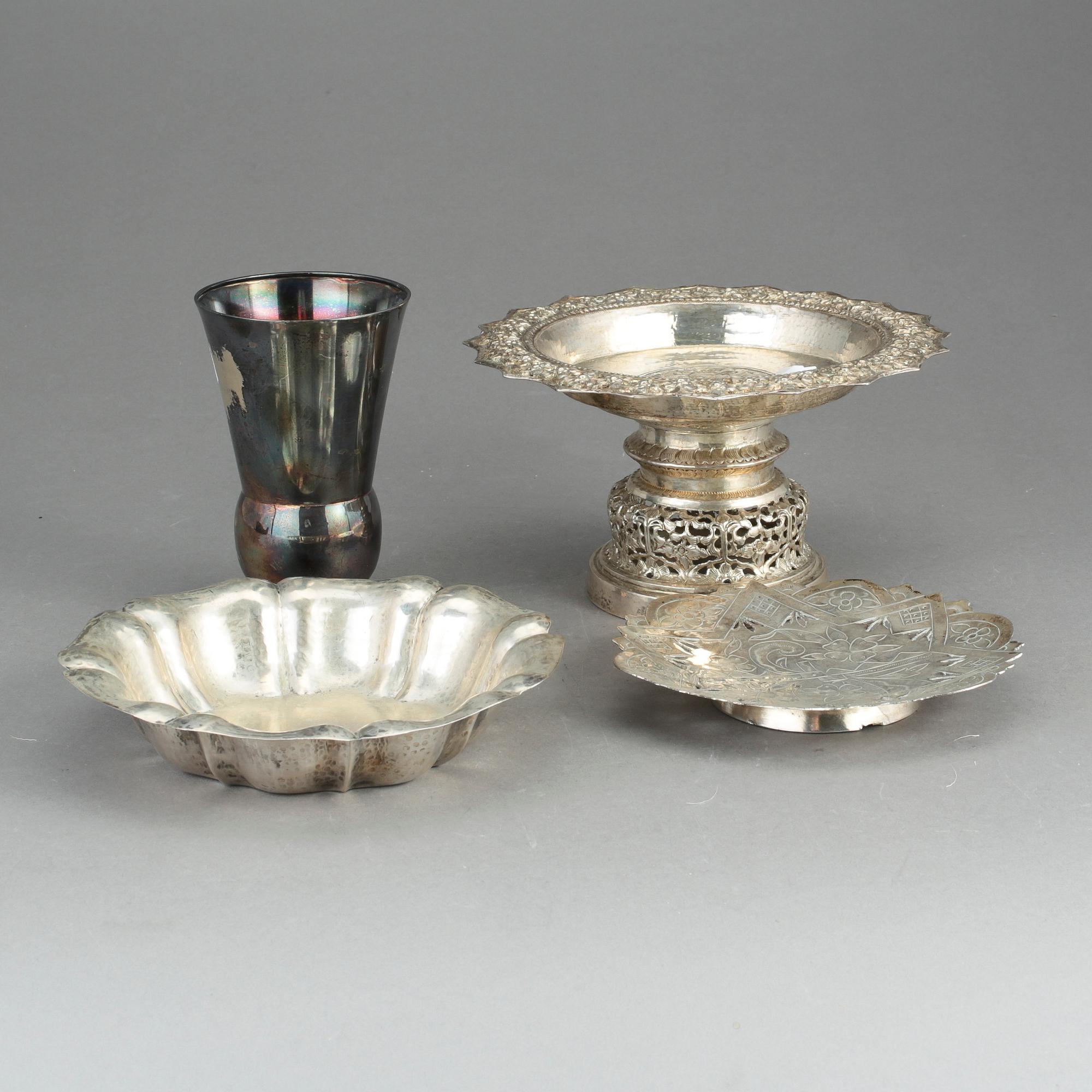 PARTI SILVER, 4 DELAR. Bl a GAB, Stockholm 1936. Vikt ca 646 gram.