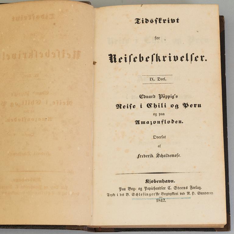 BÖCKER, Reseskildringar m.m. (Afrika, Amerika, Asien), 10 verk, 13 volymer. Ej kollationerade.