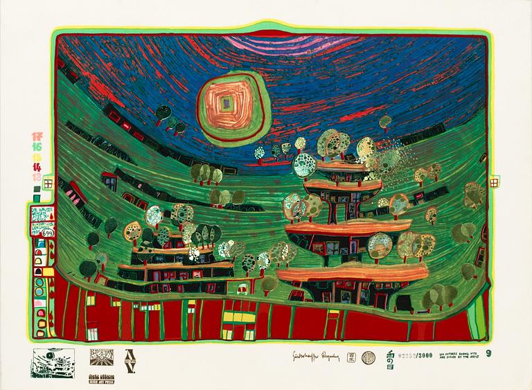 Friedensreich Hundertwasser, "Look at it on a rainy day (The Regentag Portfolio)".