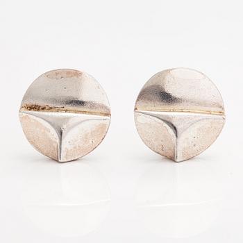 Björn Weckström, A pair of sterling silver earrings "Triangulum". Lapponia 1975.