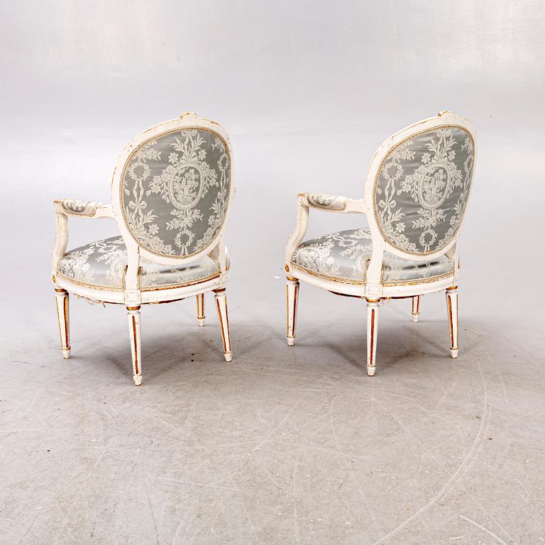 A pair of Gustavian armchairs.