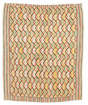 585. DRAPE. "Vingåkra". Tapestry weave. 193,5 x 161 cm. Designed by Barbro Nilsson.
