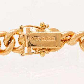 An 18K gold necklace weight 183,6 grams, 0,4 ct brilliants.