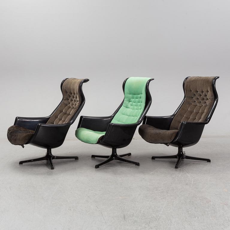 Alf Svensson & Yngve Sandström, a set of three 'Galaxy' easychairs for Dux.