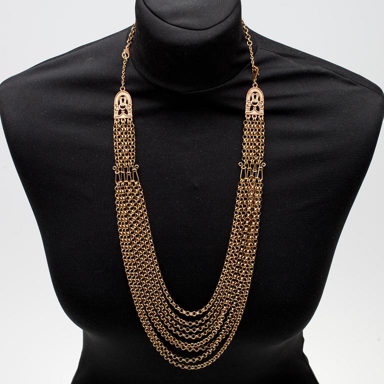 HALSSMYCKE och ARMBAND, brons, Kalevala Koru "Hämäläinen juhlakääty". 1900-talets slut/2000-tal.