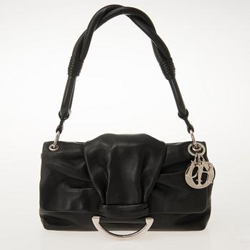 CHRISTIAN DIOR, Black Leather Demi Lune Small Flap Bag.