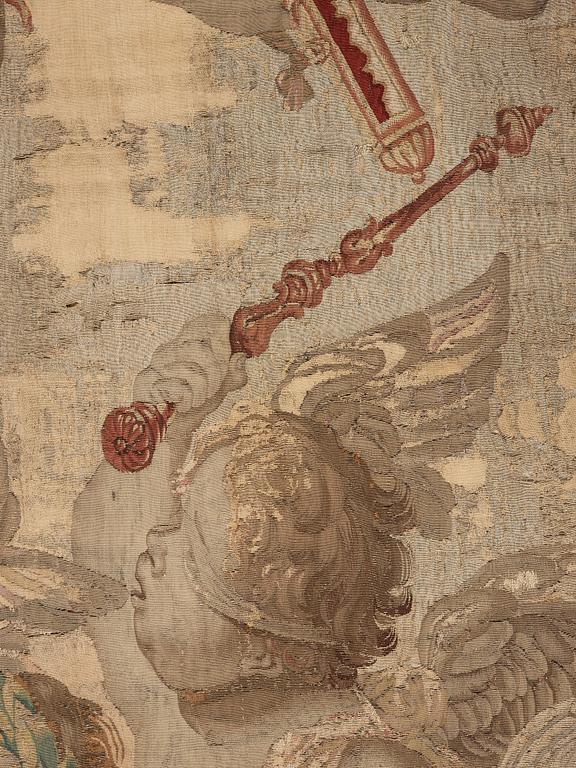 A TAPESTRY, tapestry weave. 339 x 316,5 cm. Brussels, early 17th century.