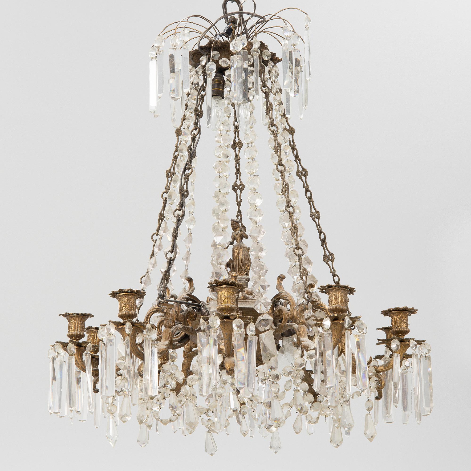 A chandelier, late 19th century.