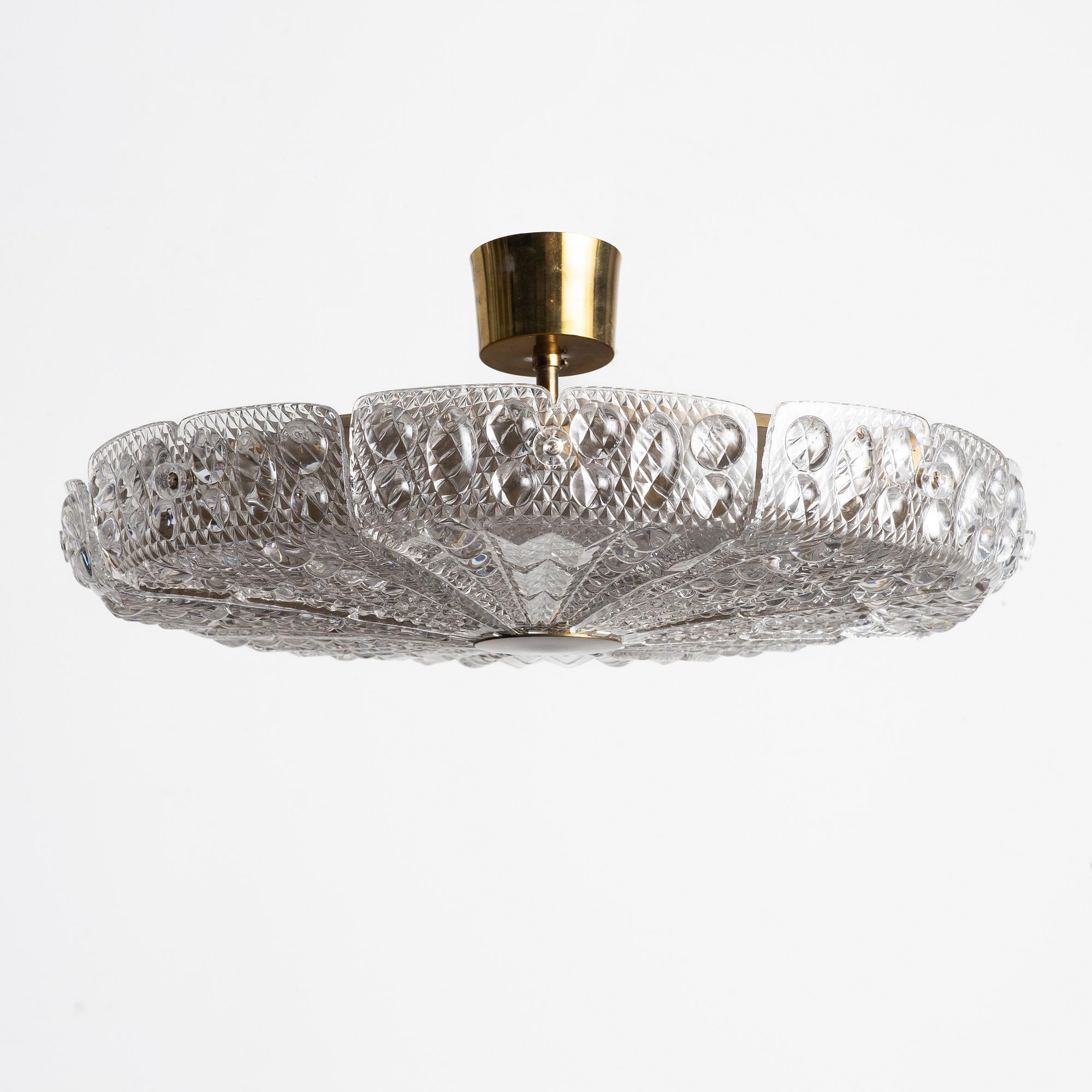 Carl Fagerlund, ceiling lamp, Orrefors, second half of the 20th century.