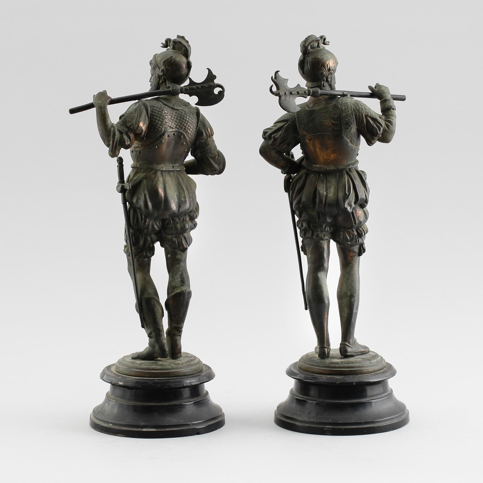 SKULPTURER, 1 par, gjutgods, 1800-talets andra hälft.