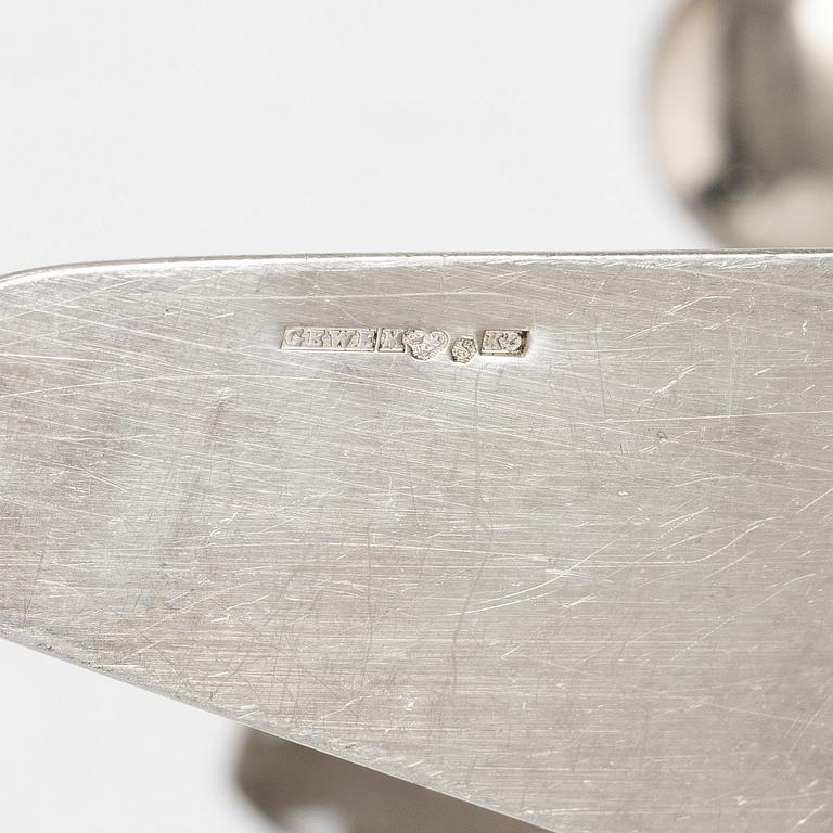 A 26-piece 'Rosen' silver dessert flatware-service, including mark of GEWE, Malmö 1967.