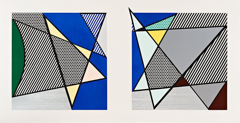 Roy Lichtenstein, "Imperfect diptych" ur "Imperfect" sviten.