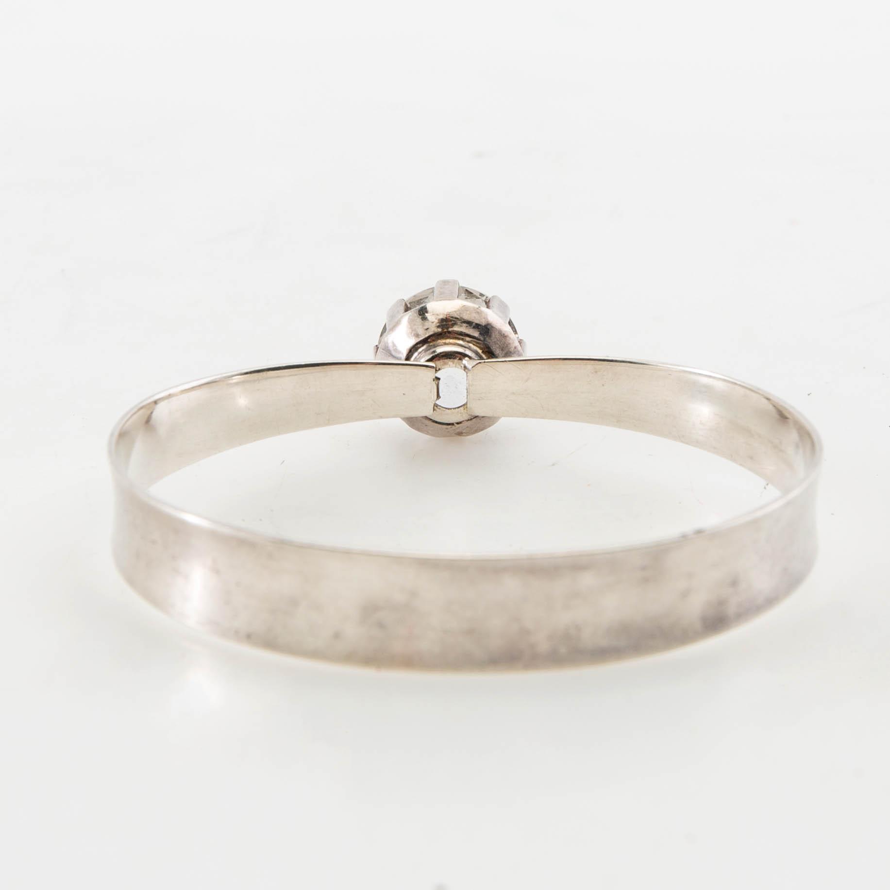 Ring samt armband Alton silver och bergkristall Falköping 1972.