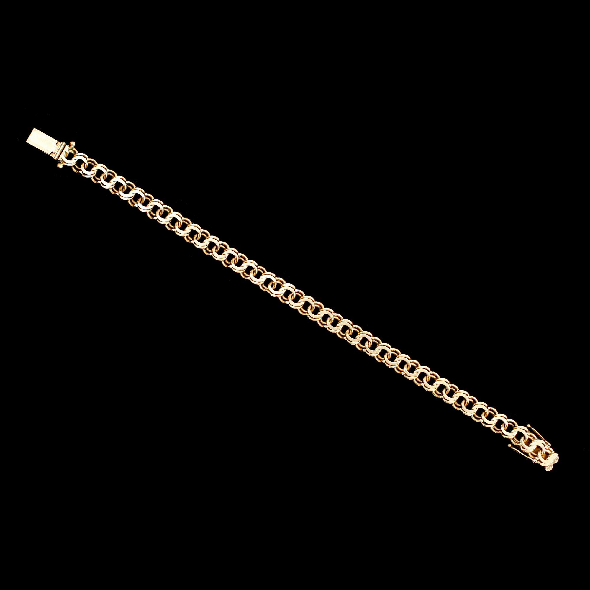 ARMBAND, 18 k guld, 1962, bismarcklänk. Vikt ca 18 gram.