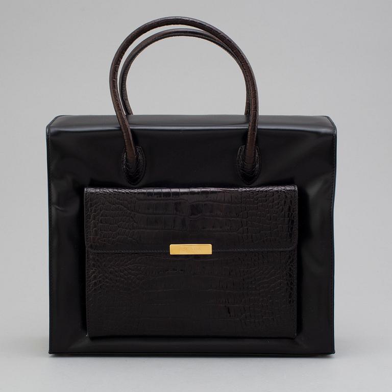 an Escada leather bag.