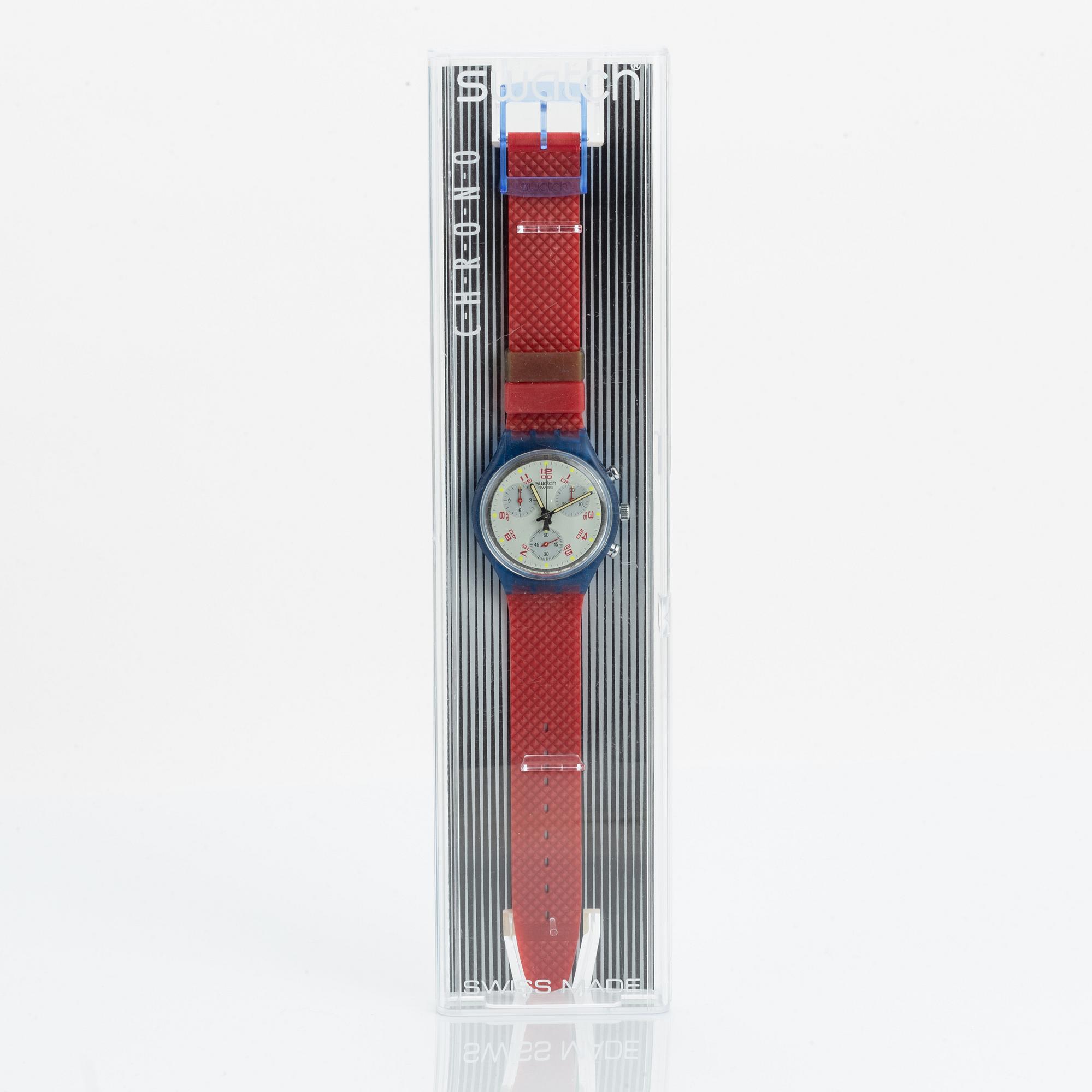 Swatch, Chrono JFK, wristwatch, chronograph, 36 mm.