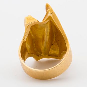 RING, Björn Weckström, Lapponia, 18K gold, turmalin.