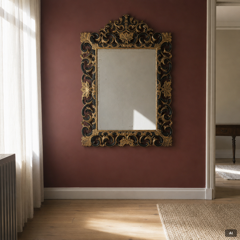 A Baroque style mirror, around 1900.