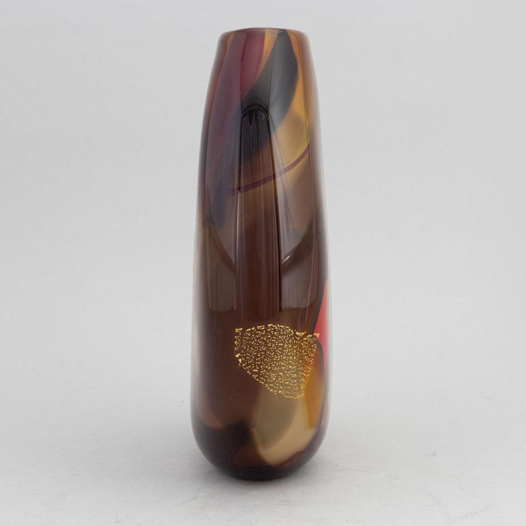 Jan-Erik Ritzman, a unique glass vase, Transjö, signed and dated -89.