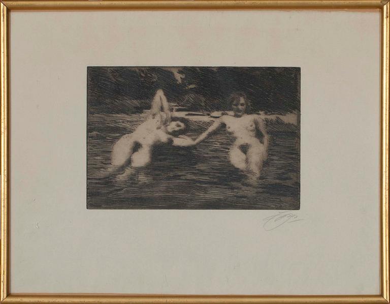 ANDERS ZORN, etsning, sign. o dat. 1918 i plåten resp sign i blyerts.